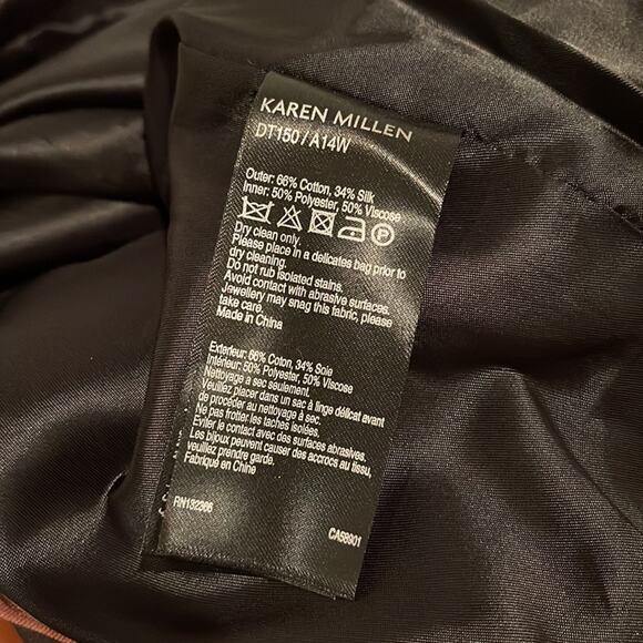 Karen Millen Abstract Print Sleeveless Mini Sheath Dress Purple  Size 4 New - Picture 14 of 16